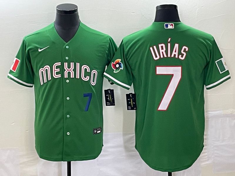 Men 2025 World Cup Mexico #7 Urias Green Nike MLB Jersey style 31812